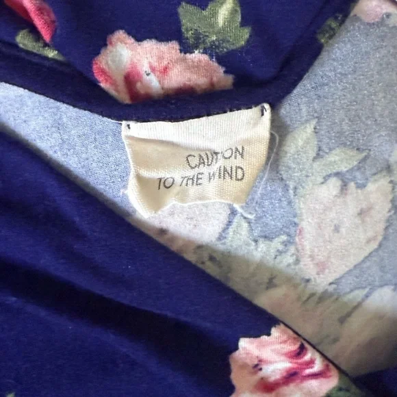 Caution To The Wind Blue V-Neck Flutter Sleeve Mini Wrap Dress -S- - Picture 6 of 6